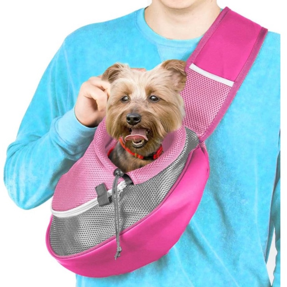 Pink and Gray Pet Sling Carrier